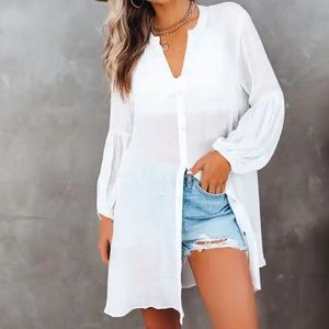 Vici Noland button-down cover-up dress